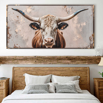 Texas Longhorn Gaze Abstract Wall Art
