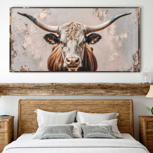 Texas Longhorn Gaze Abstract Wall Art