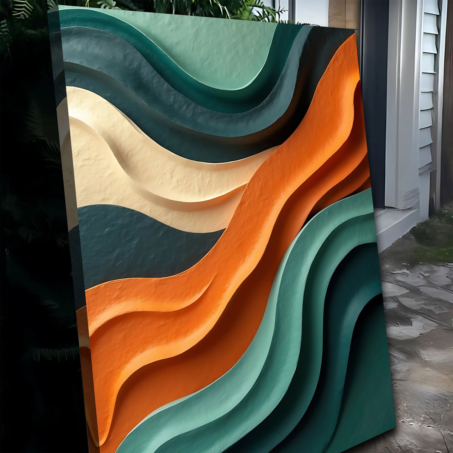 Textured Wave Abstract Wall Art