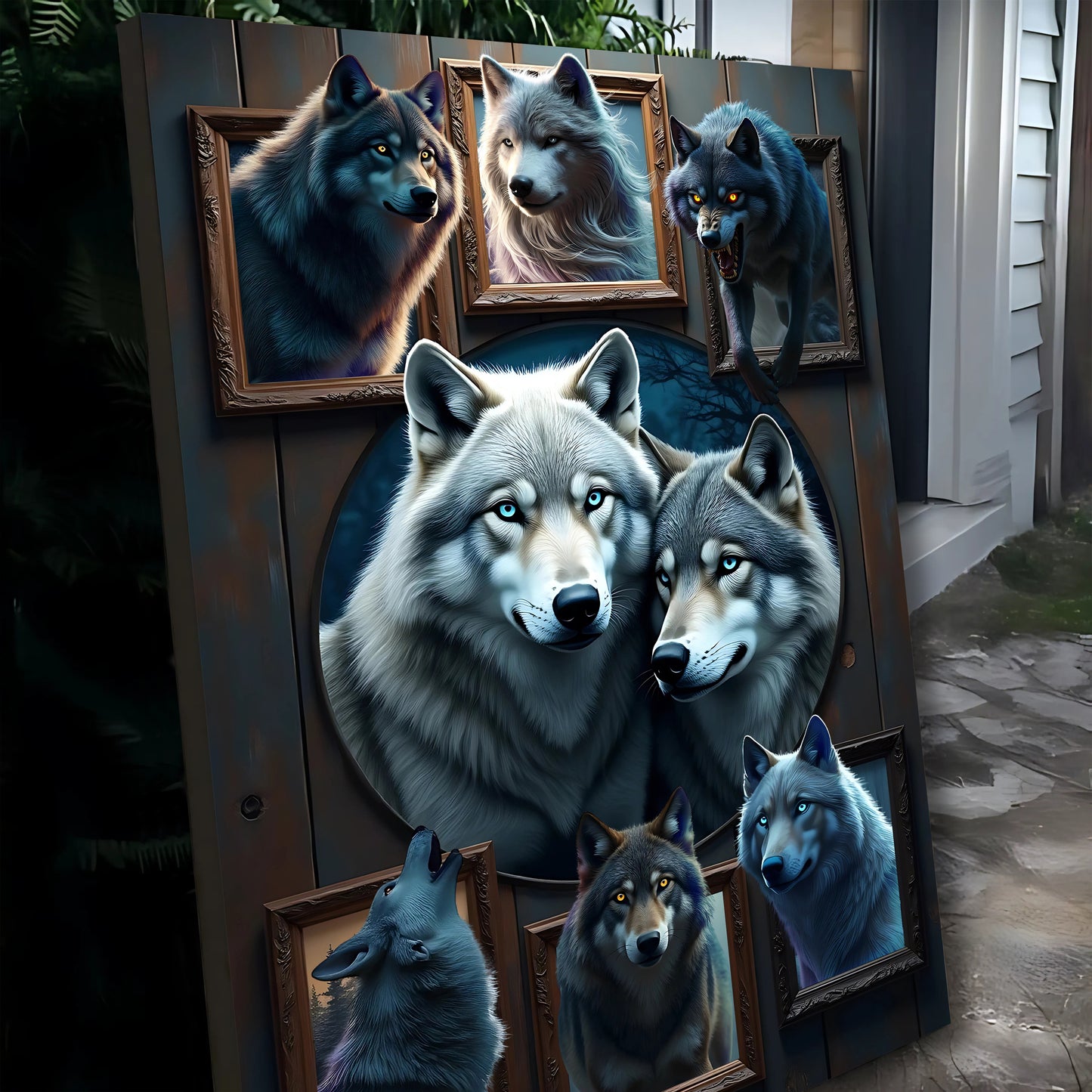 3D Wolf Collage Wall Art II