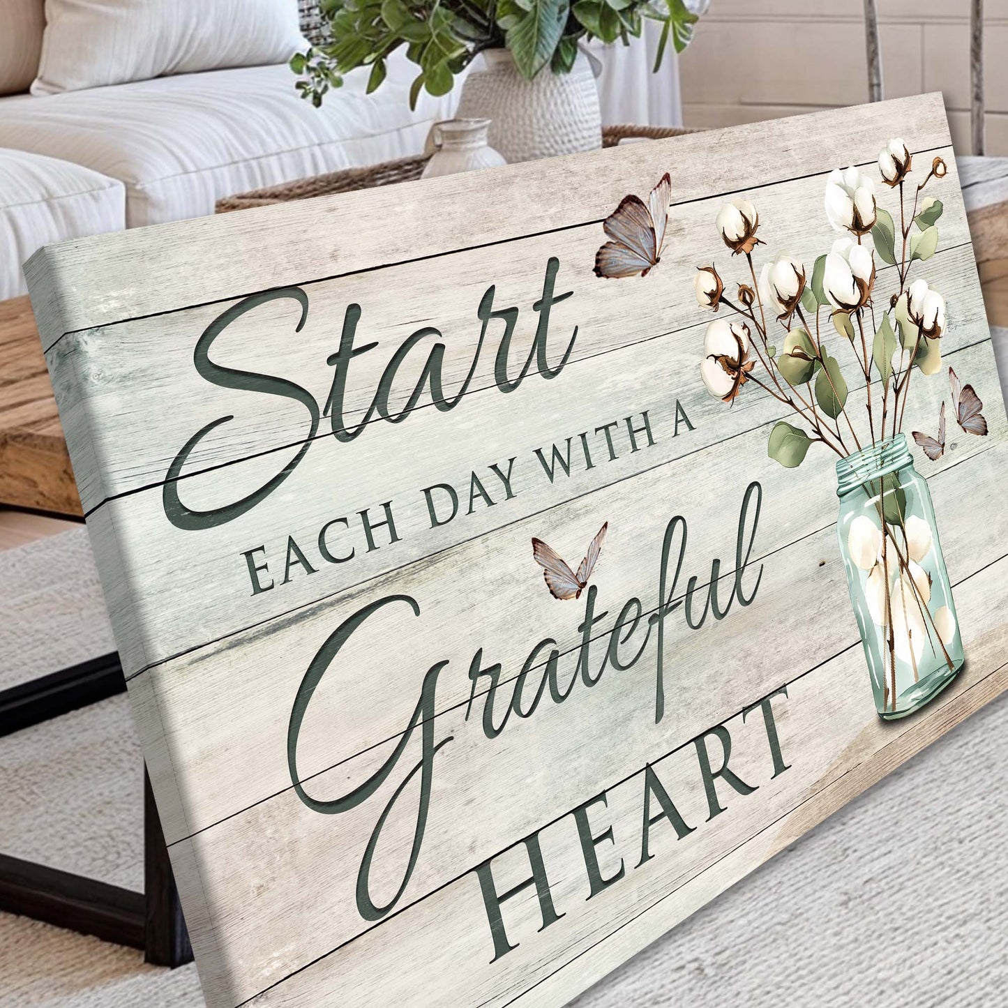 Start Each Day With A Grateful Heart Faith Sign