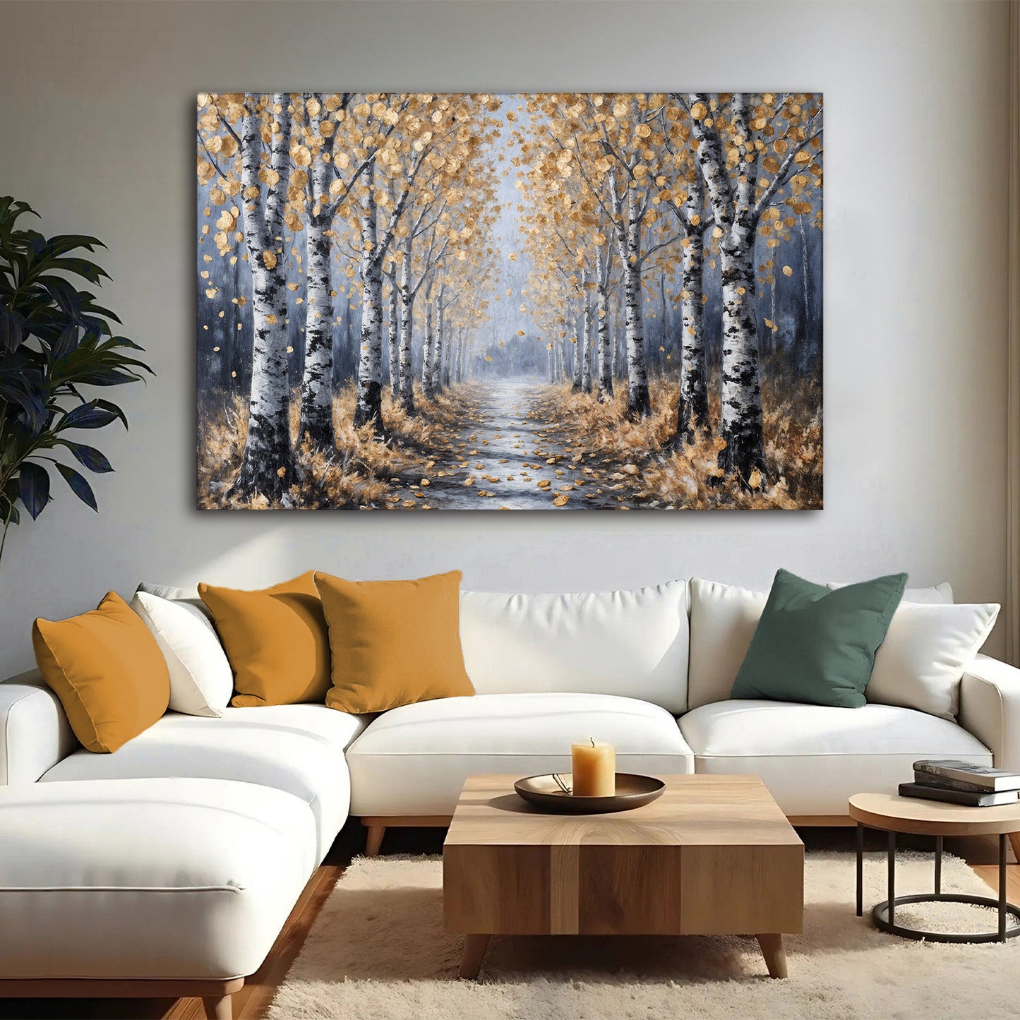Golden Autumn Forest Path Wall Art