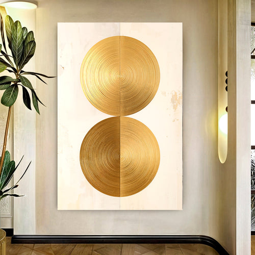 Golden Circle Abstract Wall Art