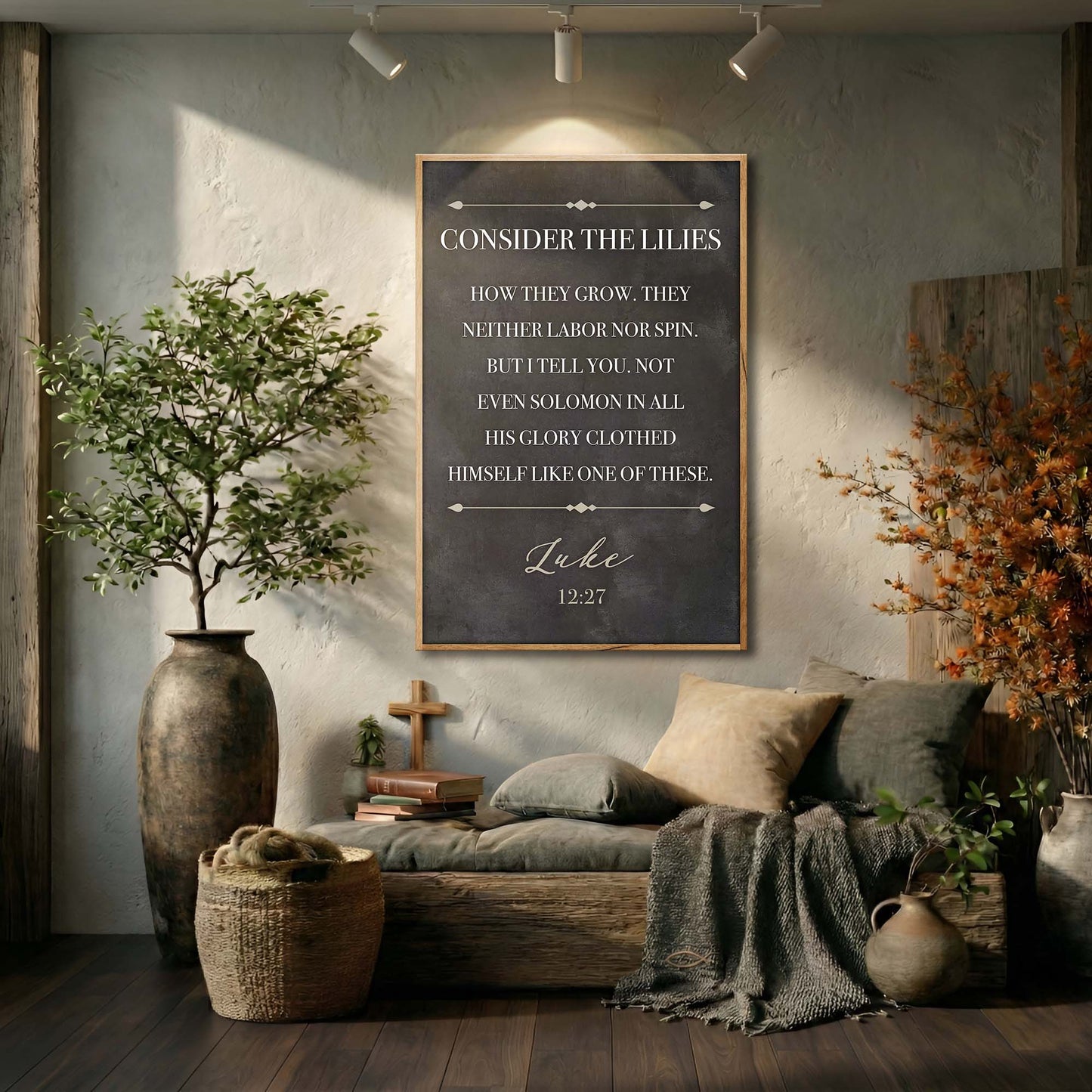 Consider The Lilies - Luke 12:27 Faith Sign