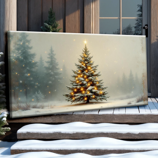 Vintage Christmas Tree Wall Art XI