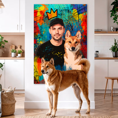 Customized Pet Portrait Abstract Wall Art III