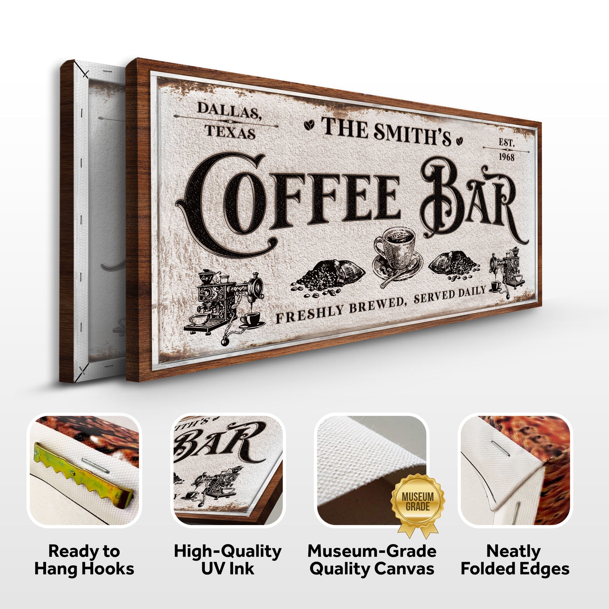 Coffee Bar Sign VIII Specs - Image by Tailored Canvases