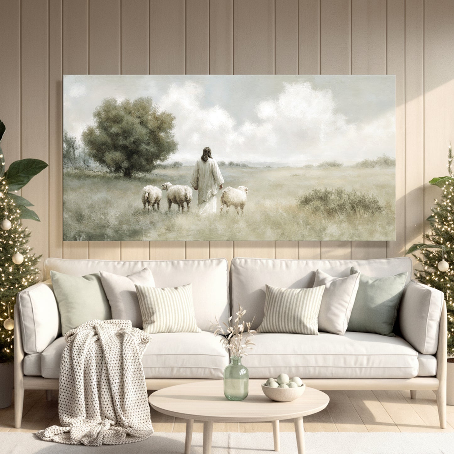 Sheeps Guided by Grace Christmas Wall Art