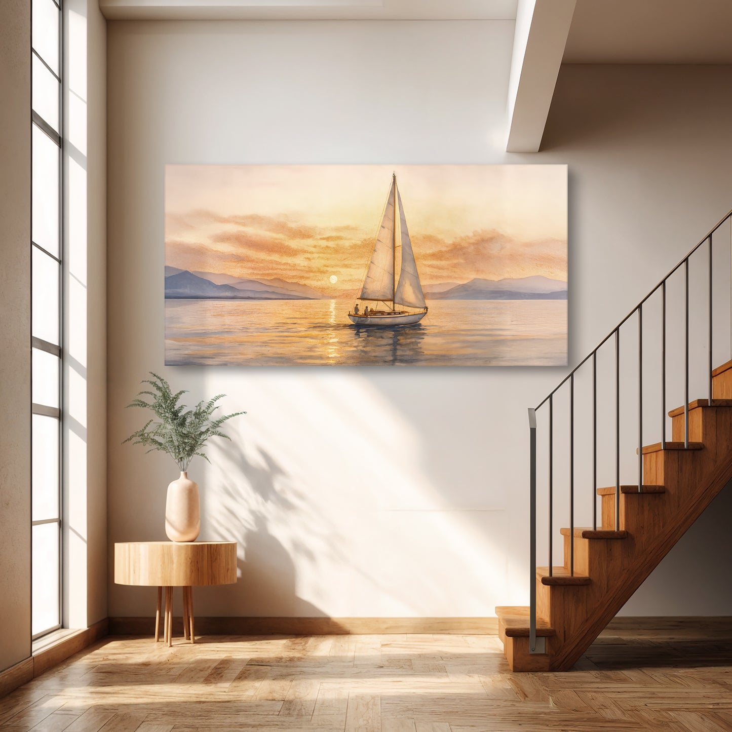 Sailing Into Dusk Abstract Wall Art