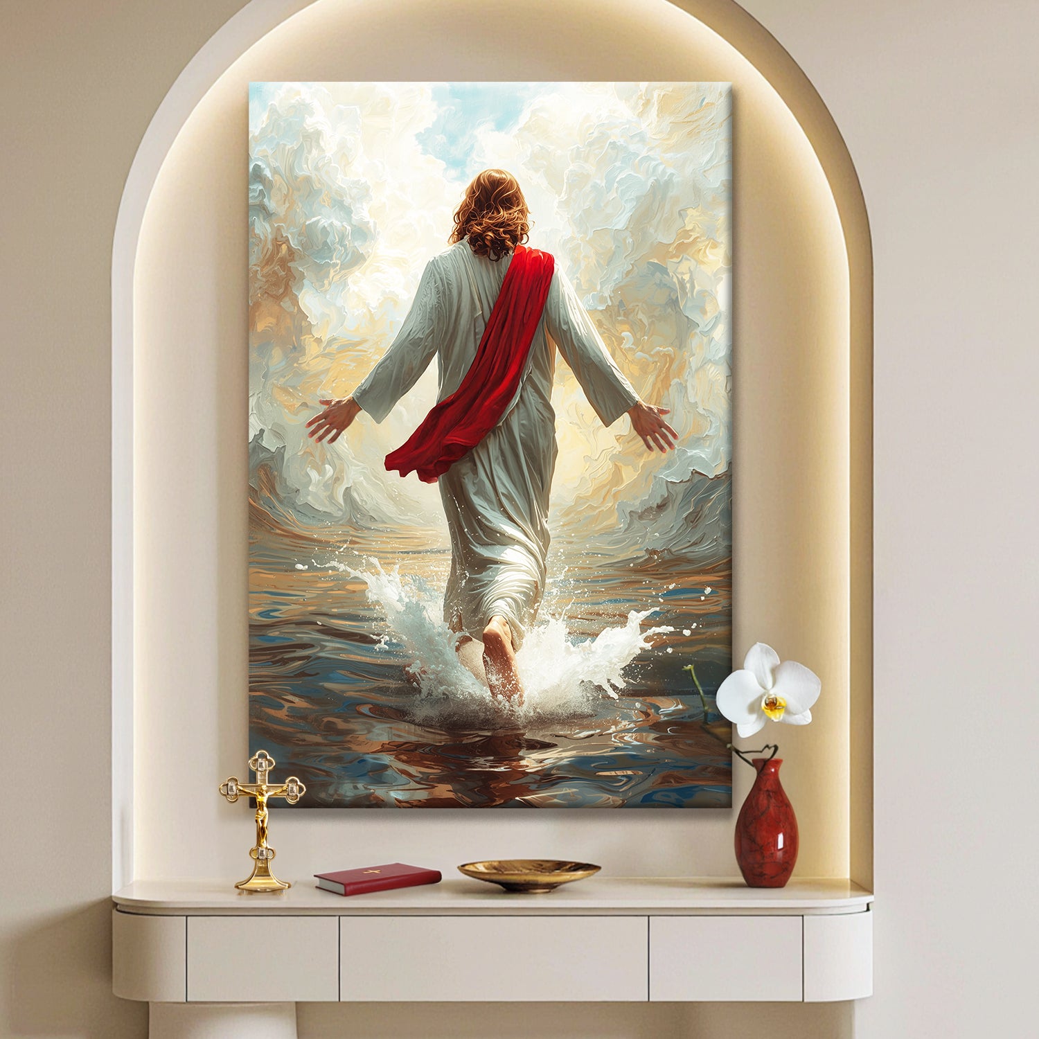 Jesus Christ Walking On Water Faith Wall Art IX