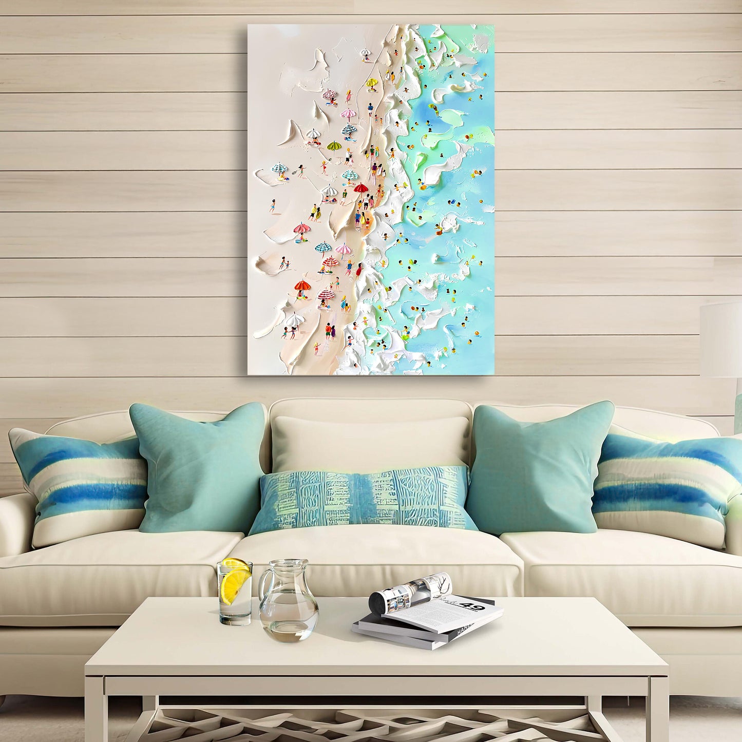 Beachfront Painting Coastal Wall Art