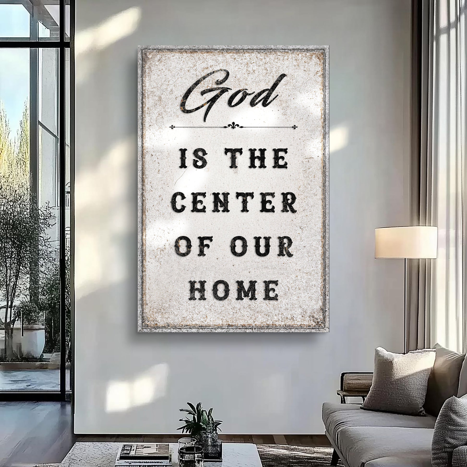 God Is The Center Of Our Home Faith Wall Art