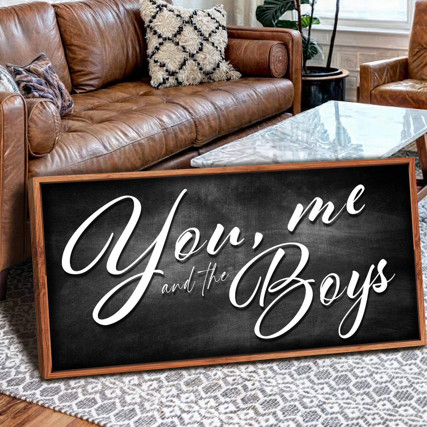 You Me and the Boys Farmhouse Family Sign II