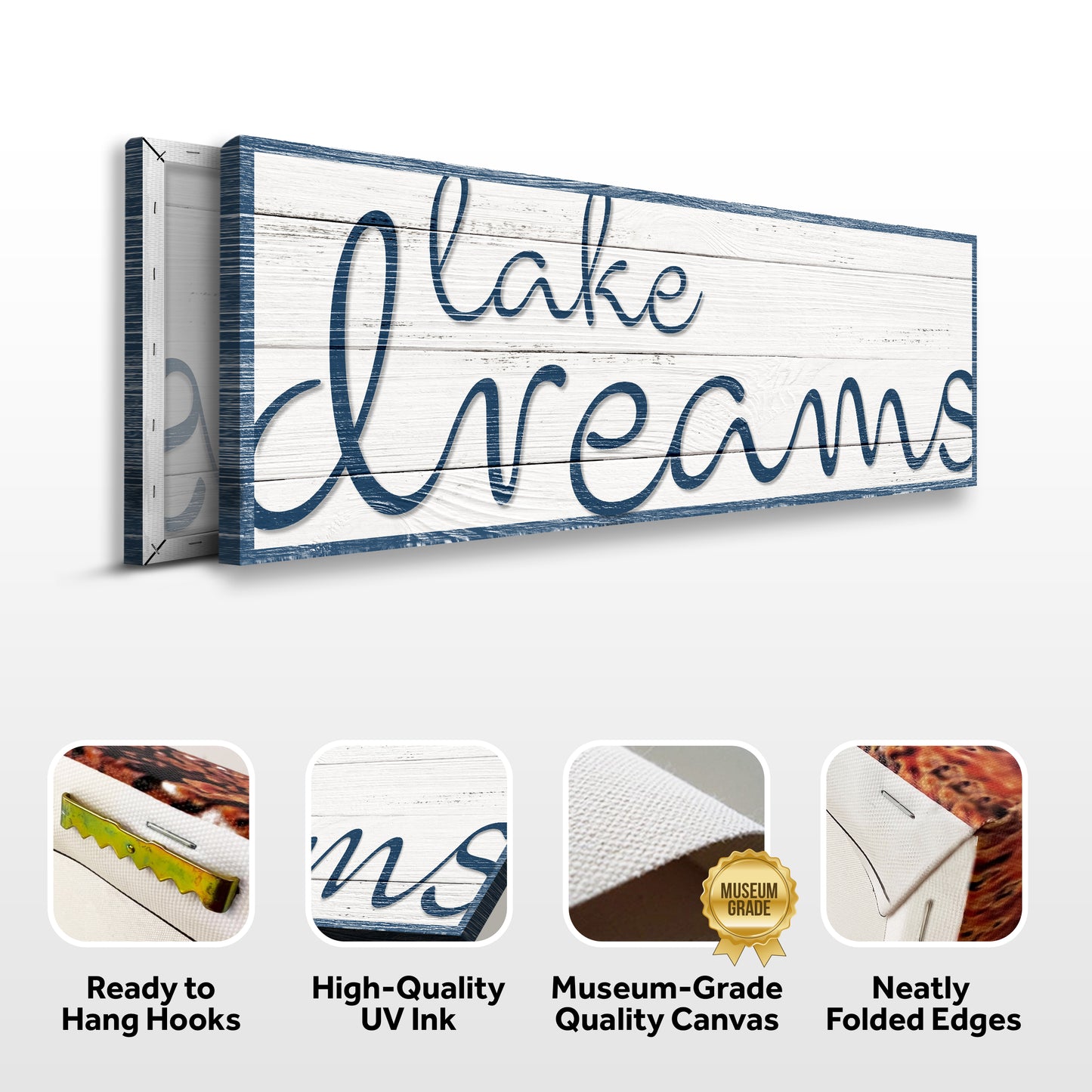 Lake Dreams Sign II Specs - Image by Tailored Canvases