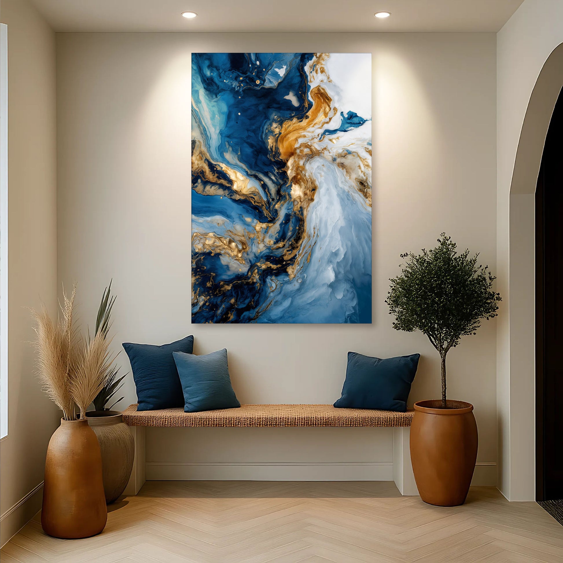 Geode Gold And Blue Marble Wall Art