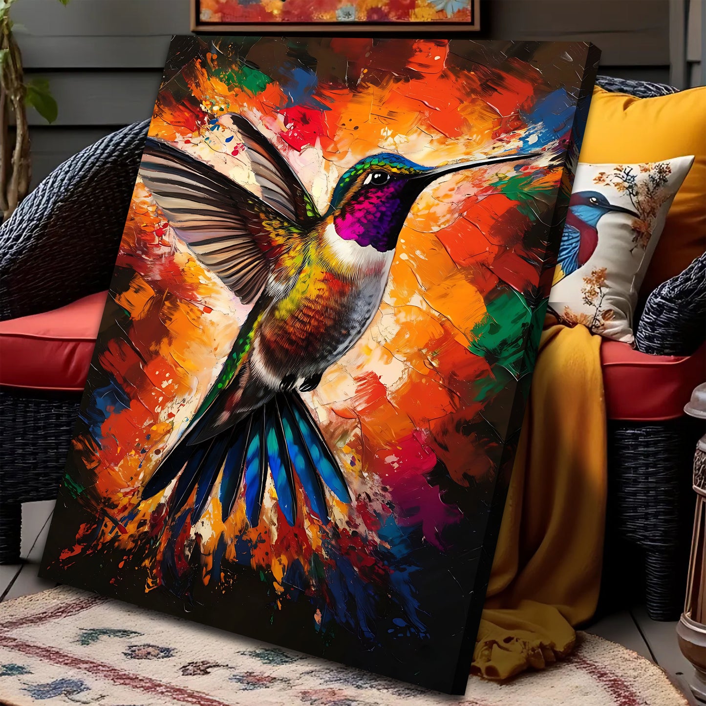 Humming Bird Abstract Wall Art