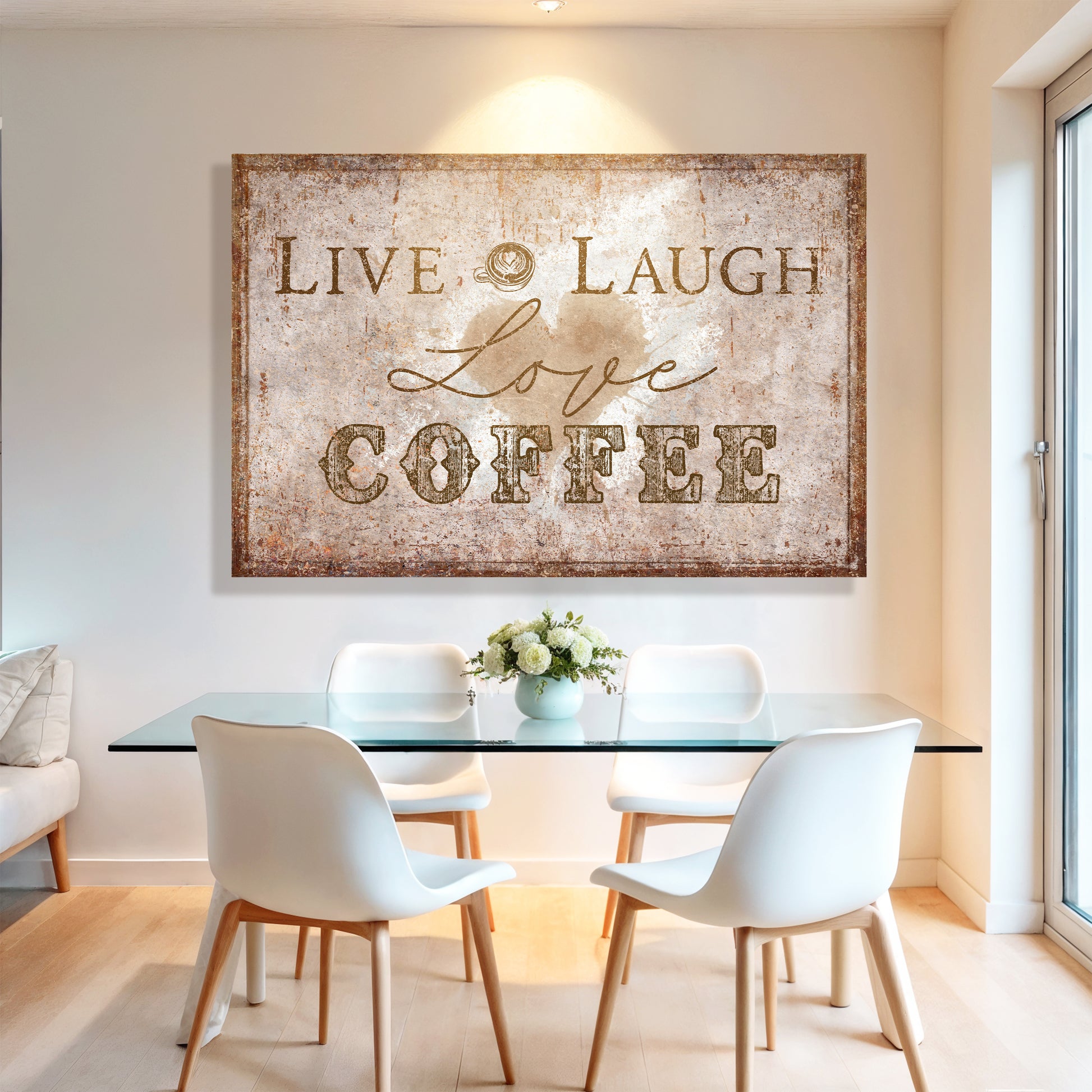 Live, Laugh, Love Coffee Wall Sign