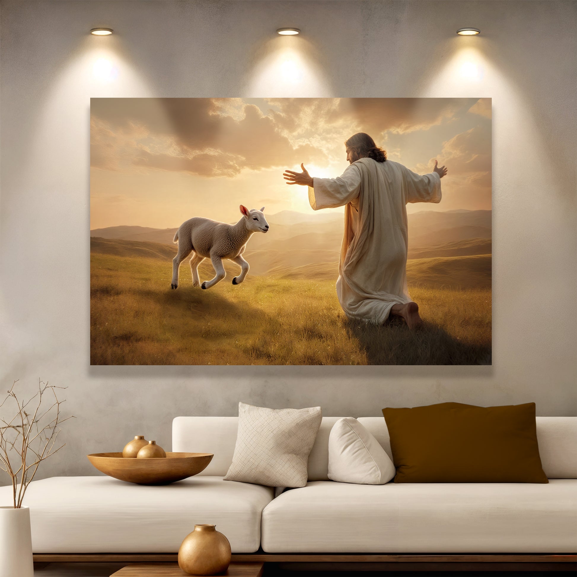 Lamb Runs To Jesus Faith Wall Art