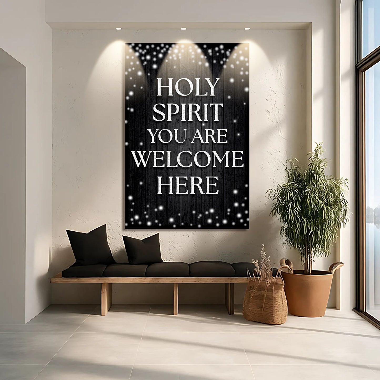 Holy Spirit You Are Welcome Here Faith Wall Sign IV