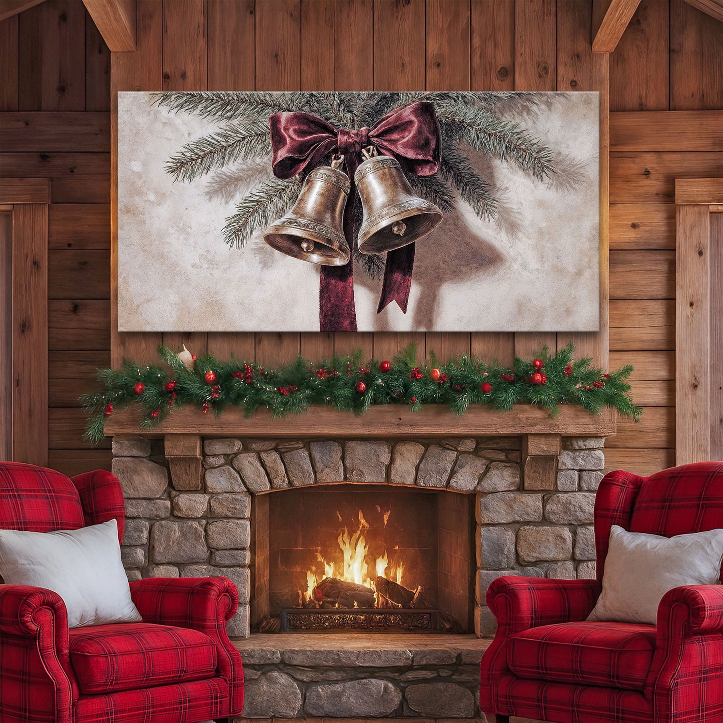 Vintage Christmas Bells Wall Art IV