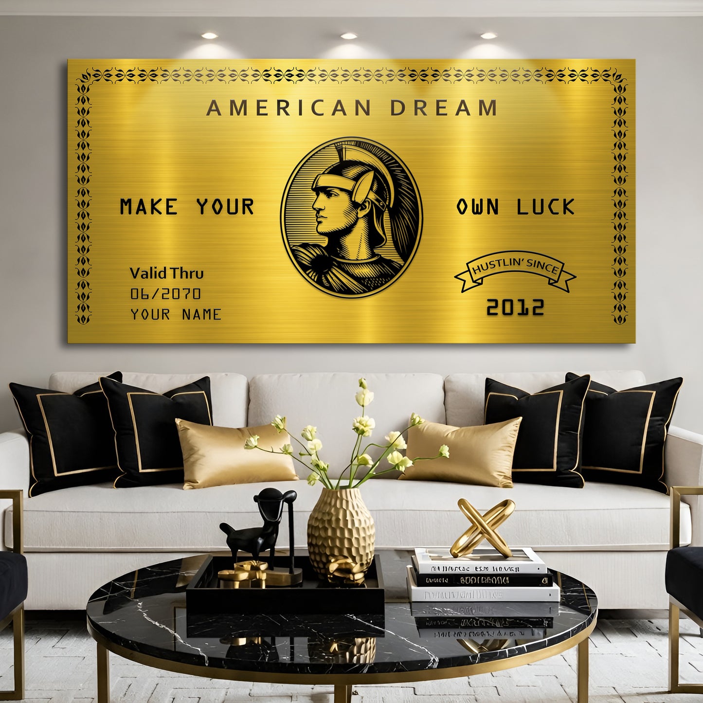 Personalized American Dream “Make Your Own Luck” Wall Sign IV