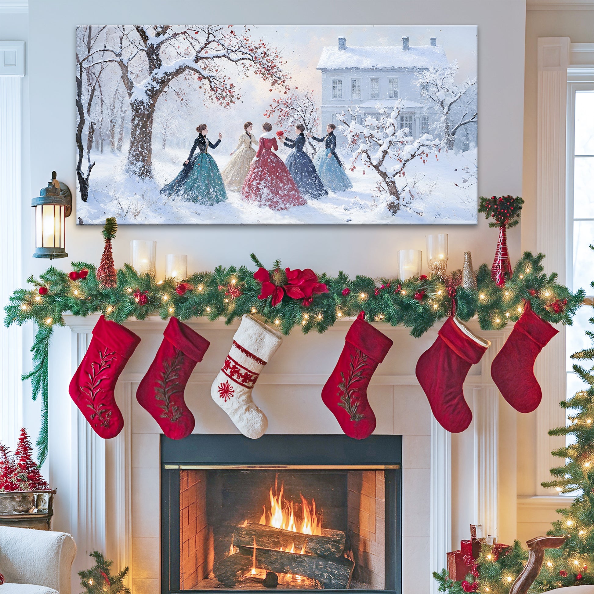 Little Women Abstract Christmas Wall Art