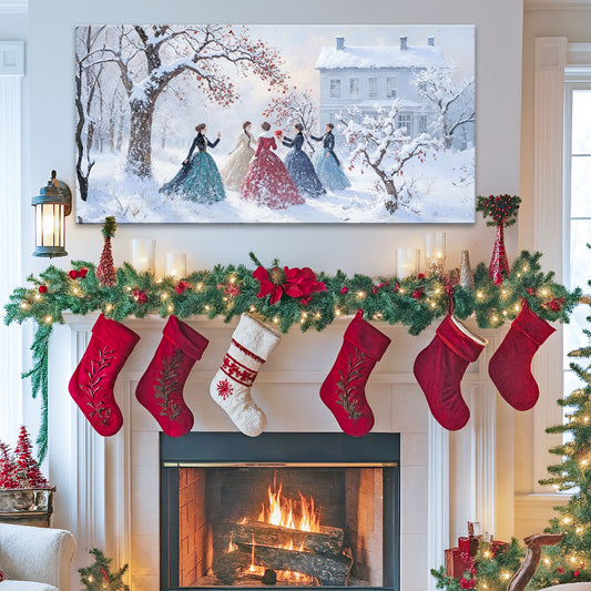 Little Women Abstract Christmas Wall Art