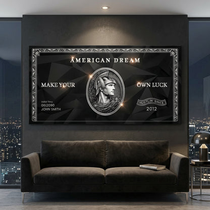 Personalized American Dream “Make Your Own Luck” Wall Sign II