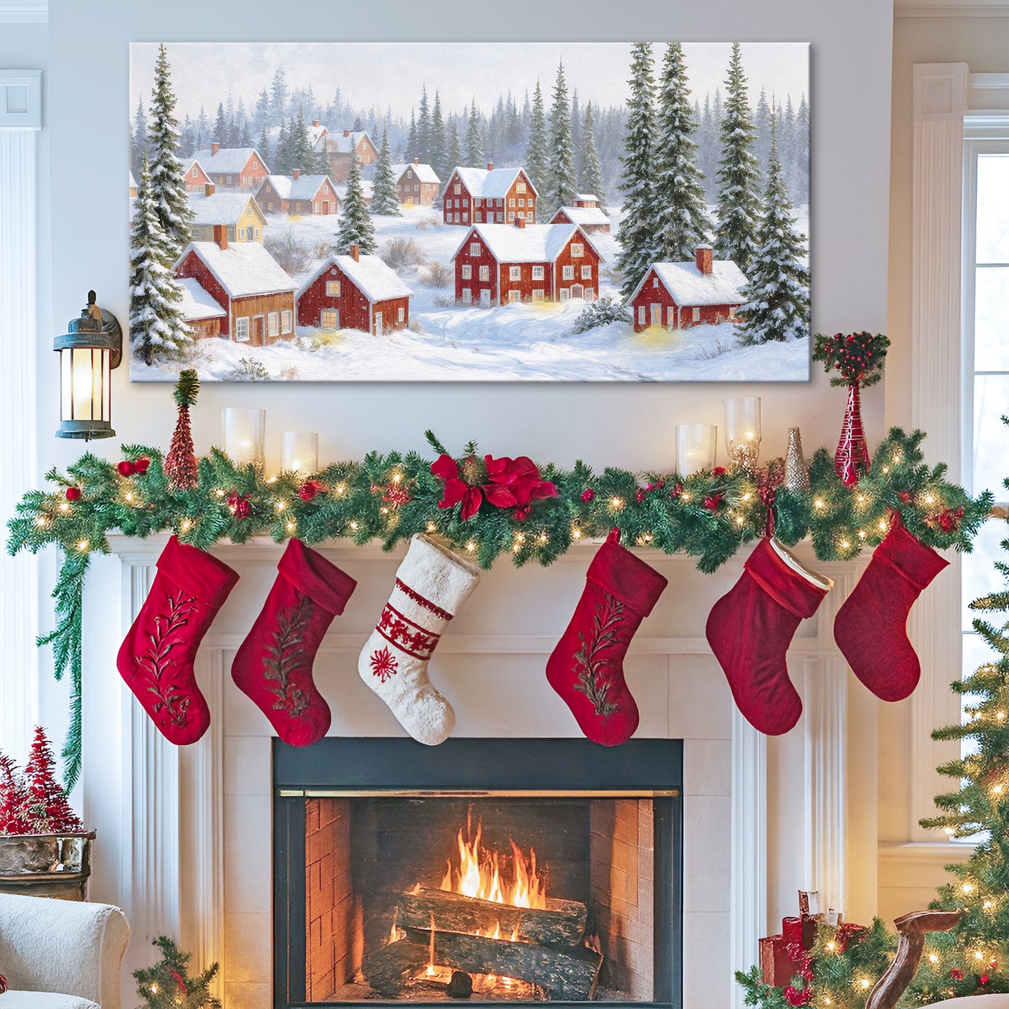 Snow Covered Homes Christmas Wall Art