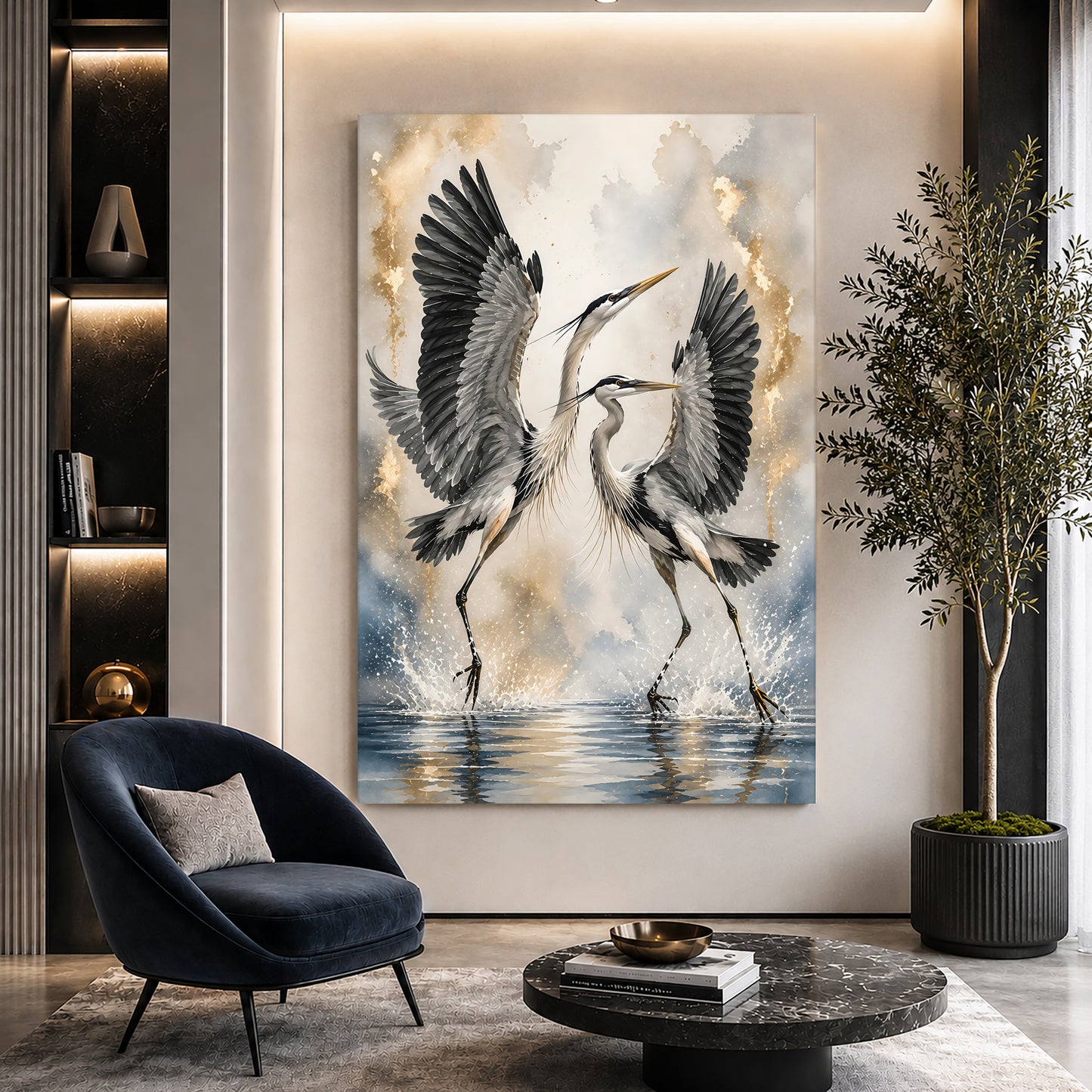 Dancing Herons