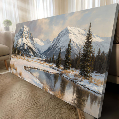 Panoramic Winter Mountain Wall Art