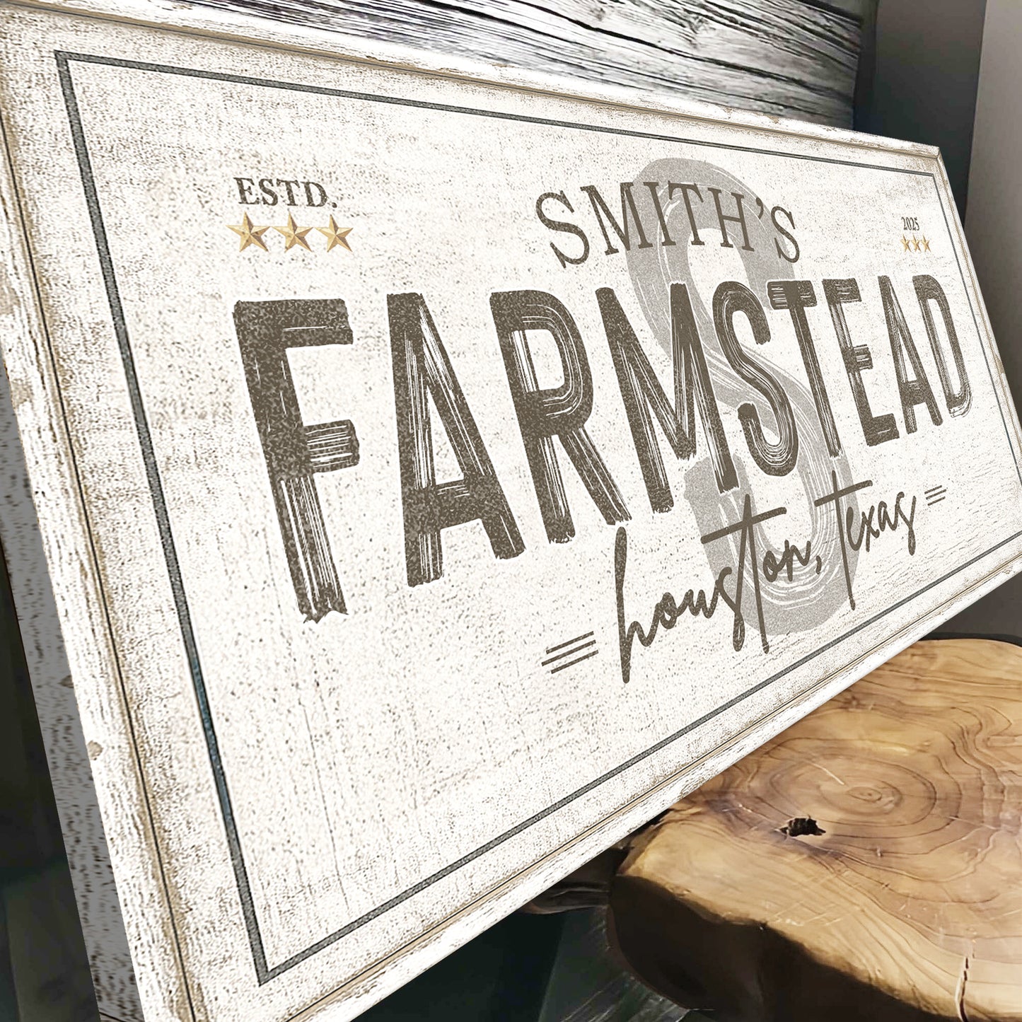 Personalized Rustic Farmstead Wall Sign