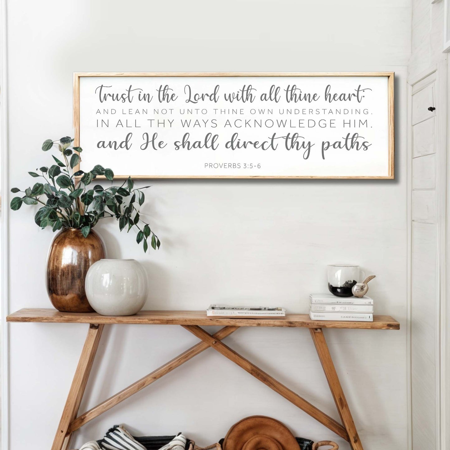 Proverbs 3:5-6 Faith Wall Sign