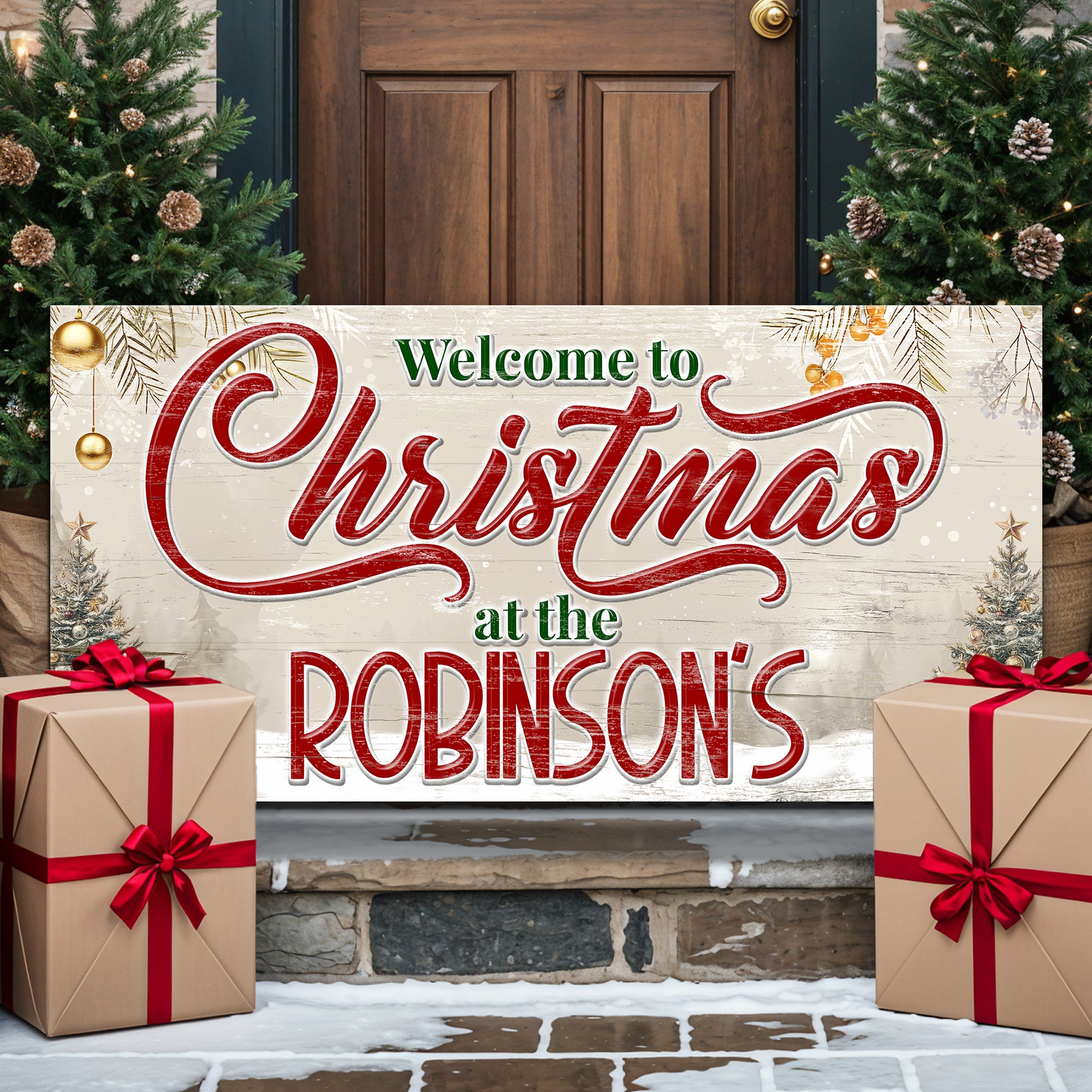 Custom Family Christmas Tree Wall Sign