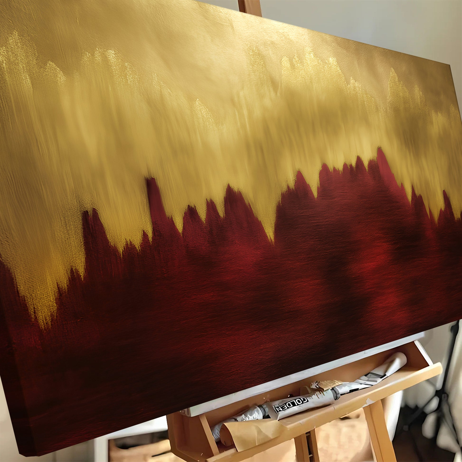 Red and Gold Ascent Wall Art