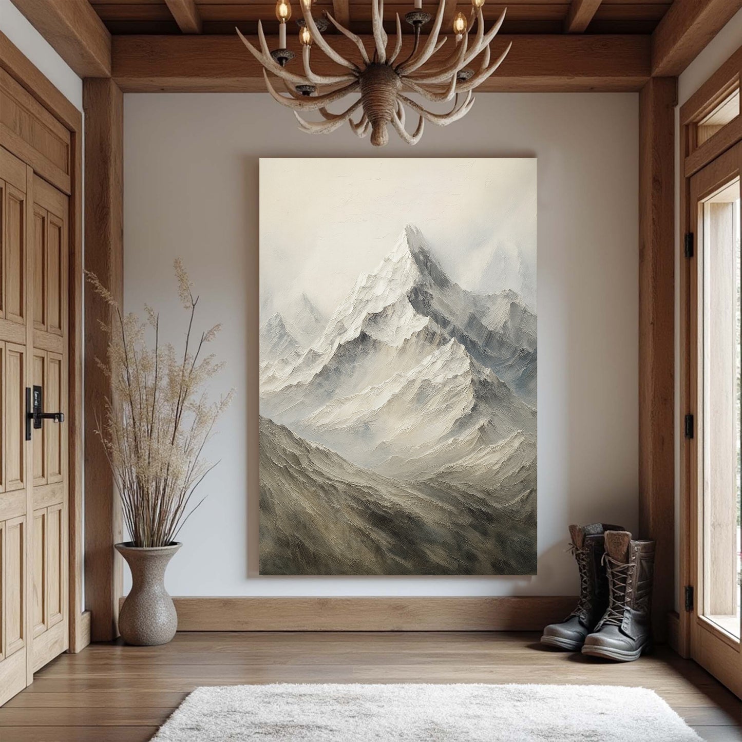 Snow Mountain Abstract Wall Art IV