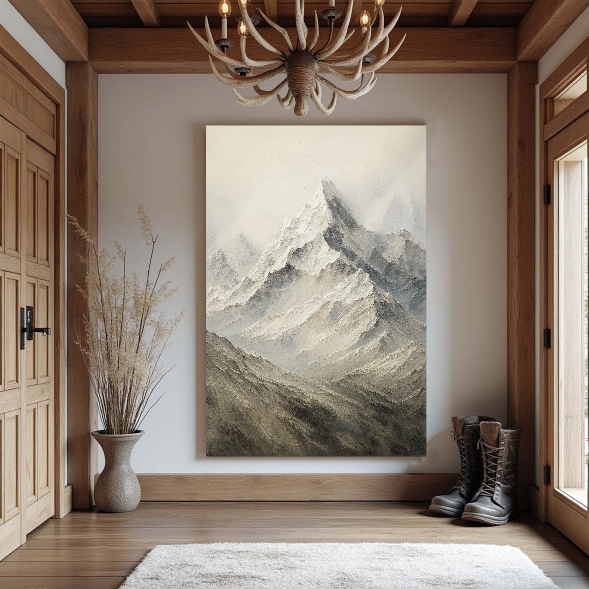 Snow Mountain Abstract Wall Art IV