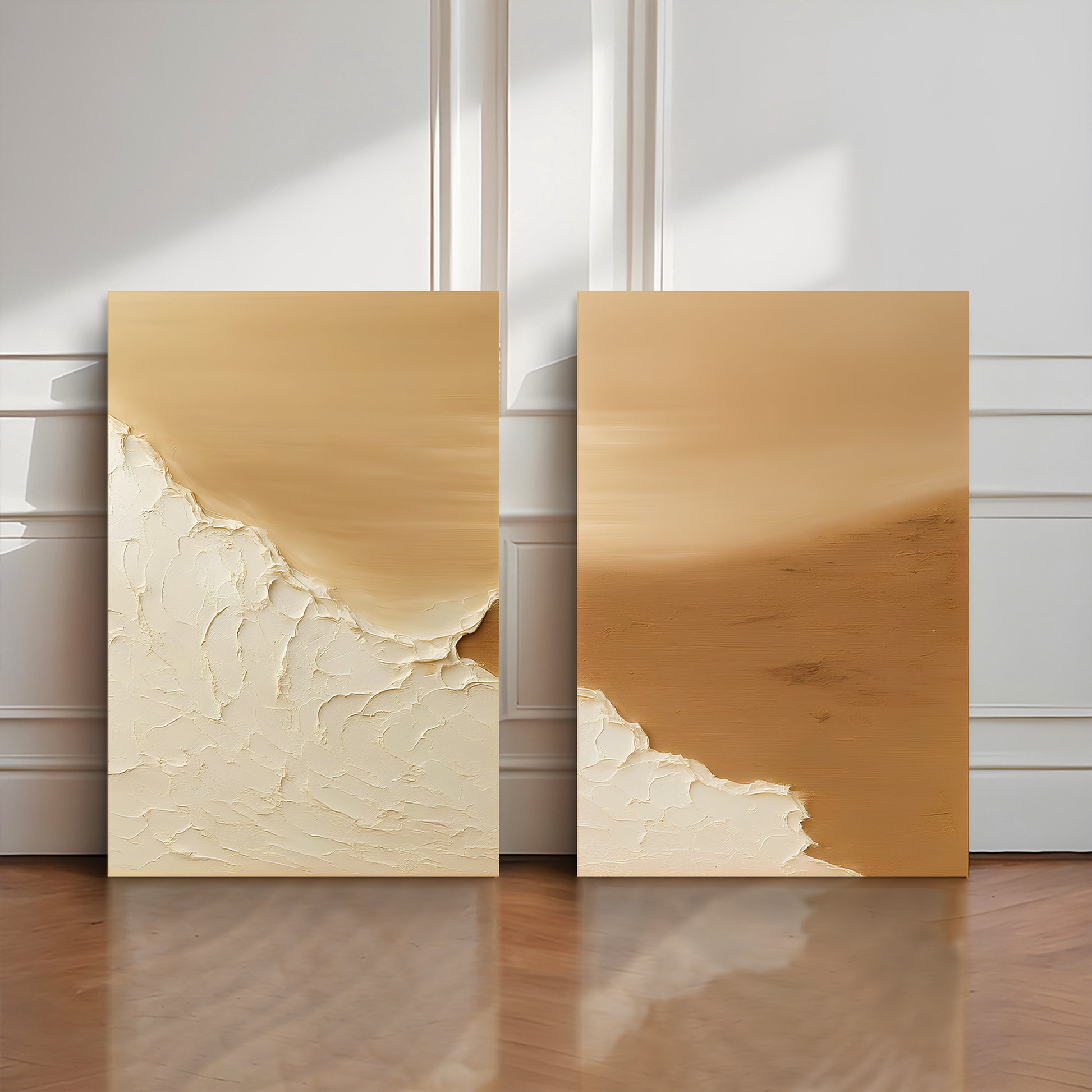 Minimalist Ebb and Flow Seascape Duo Wall Art