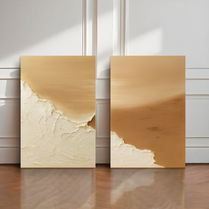 Minimalist Ebb and Flow Seascape Duo Wall Art