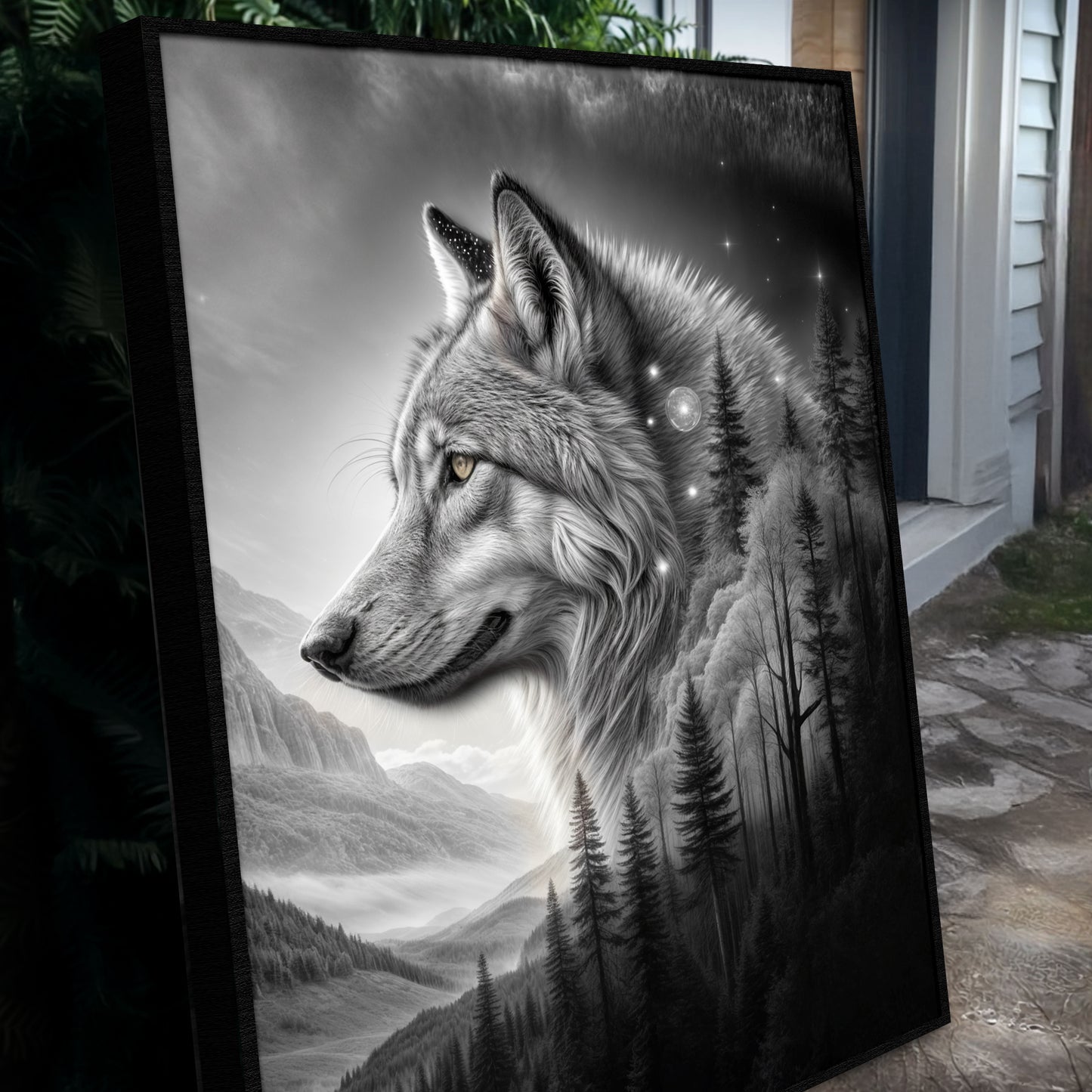 Wolf Double Exposure Wall Art II