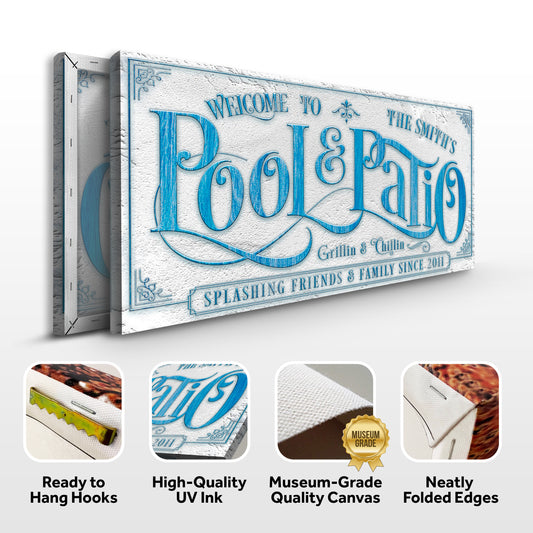Personalized Pool & Patio Sign III Specs - Image by Tailored Canvases