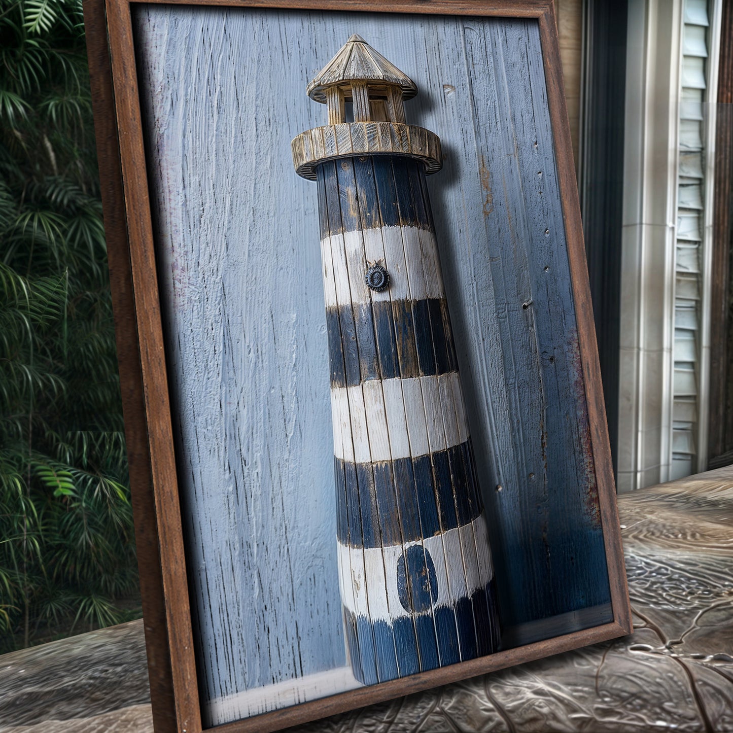 Wooden Lighthouse Coastal Wall Art