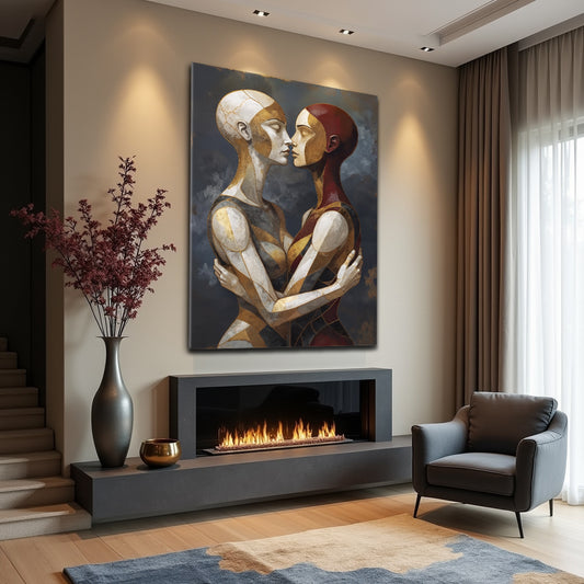 Embrace of Geometry Abstract Wall Art