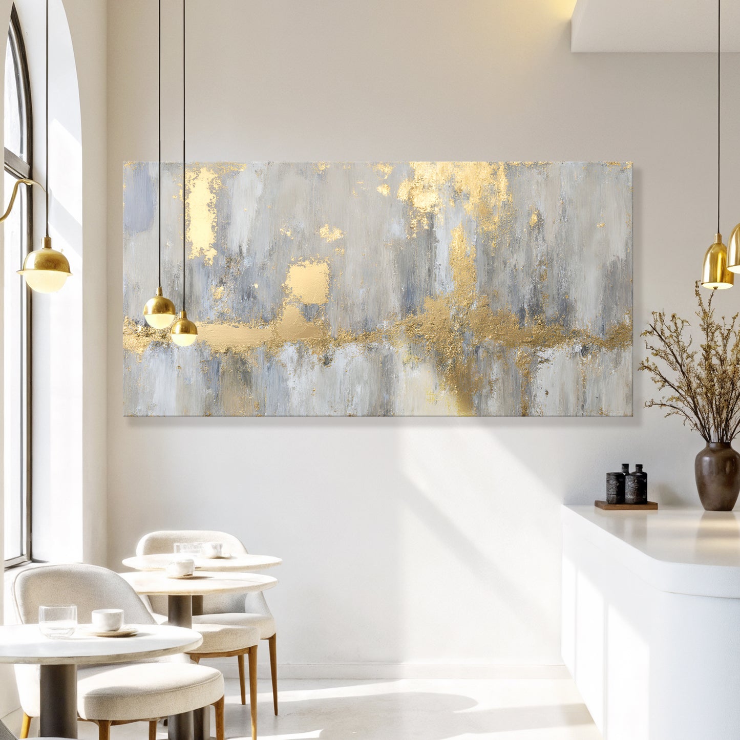 Dazzling Golden Elegance Abstract Wall Art
