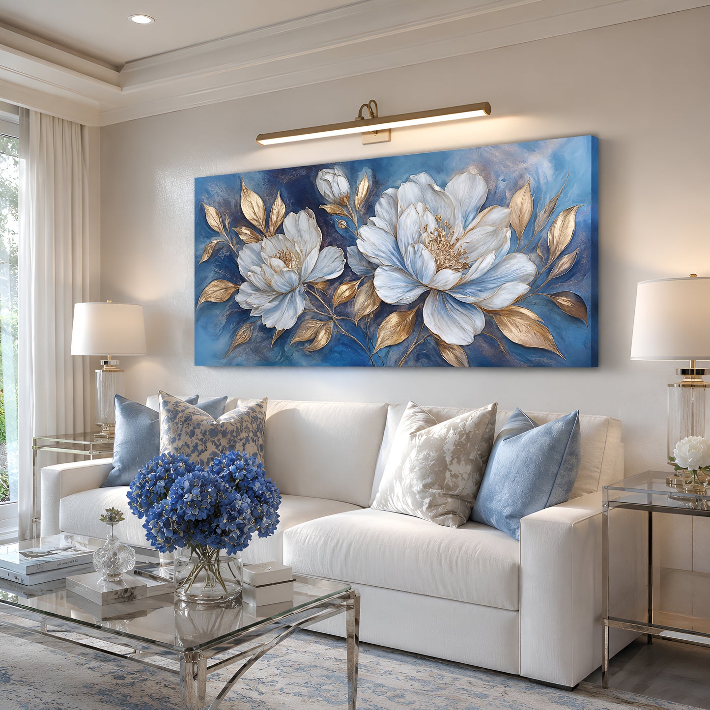 Royal Blue Peony Elegance
