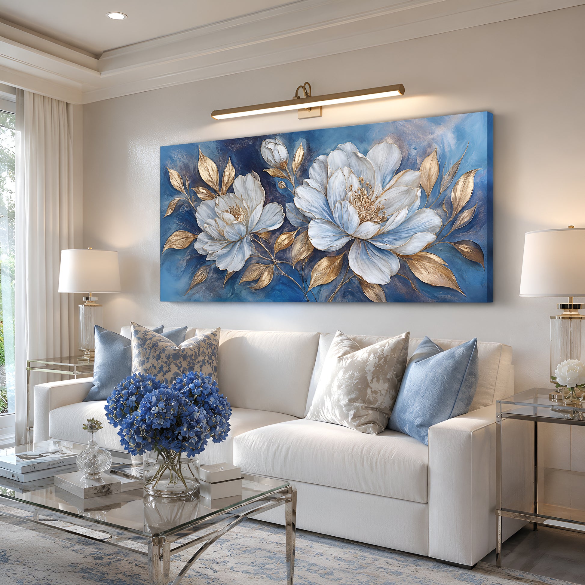 Royal Blue Peony Elegance