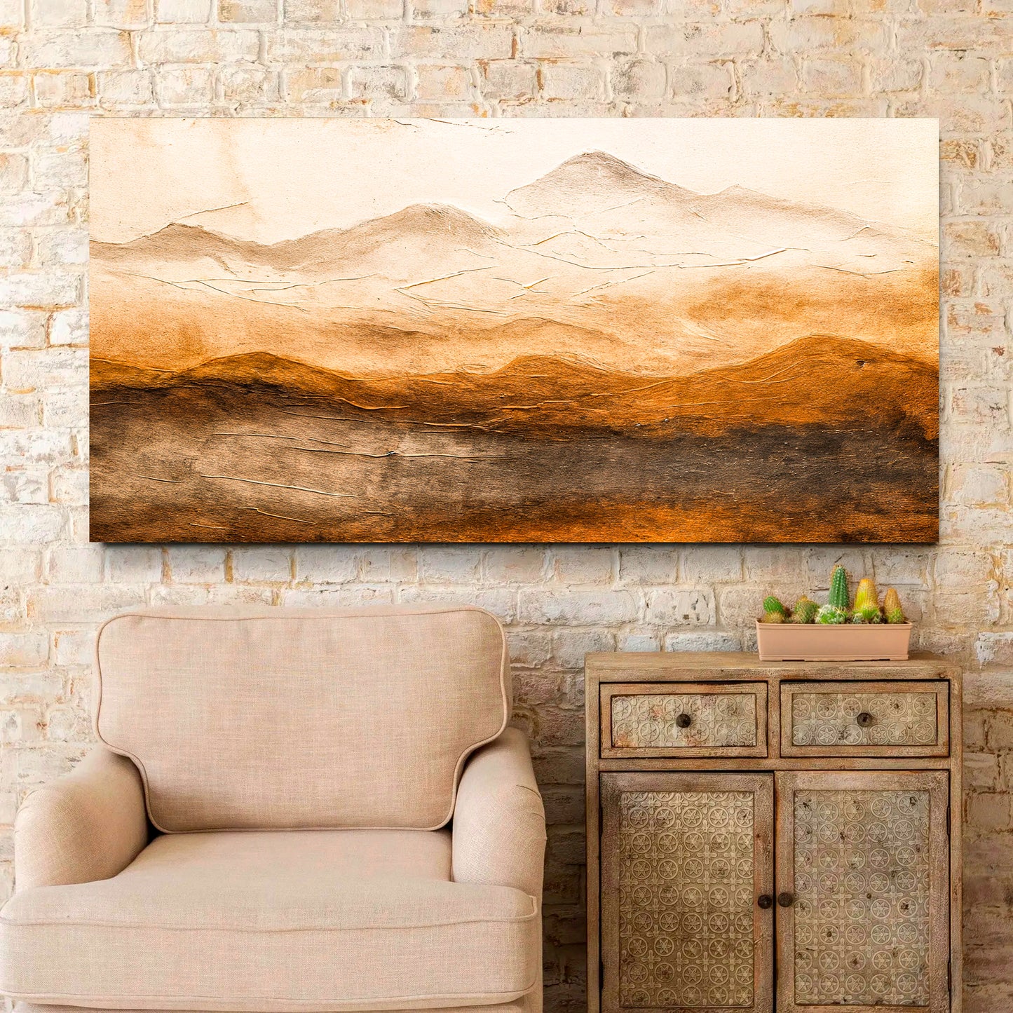 Desert Mountain Horizon Abstract Wall Art