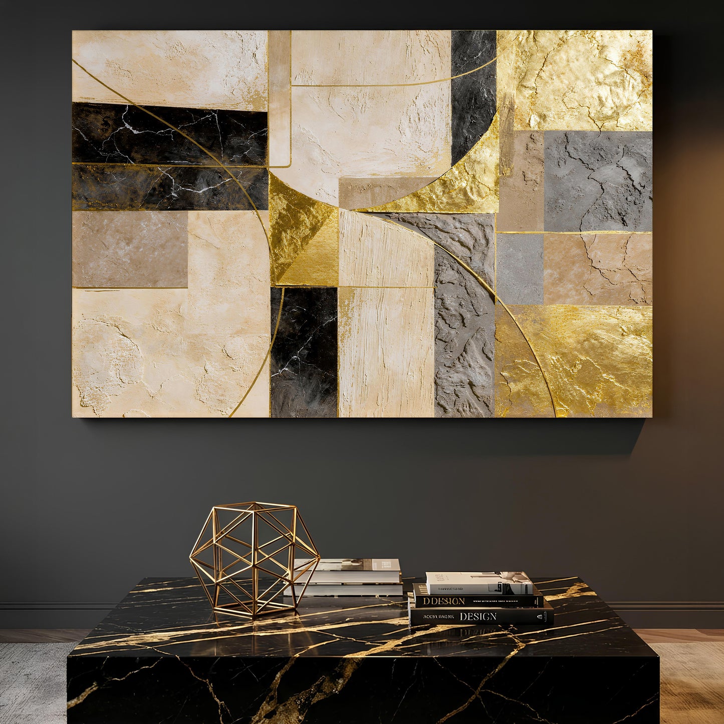 Golden Arc Symphony Wall Art