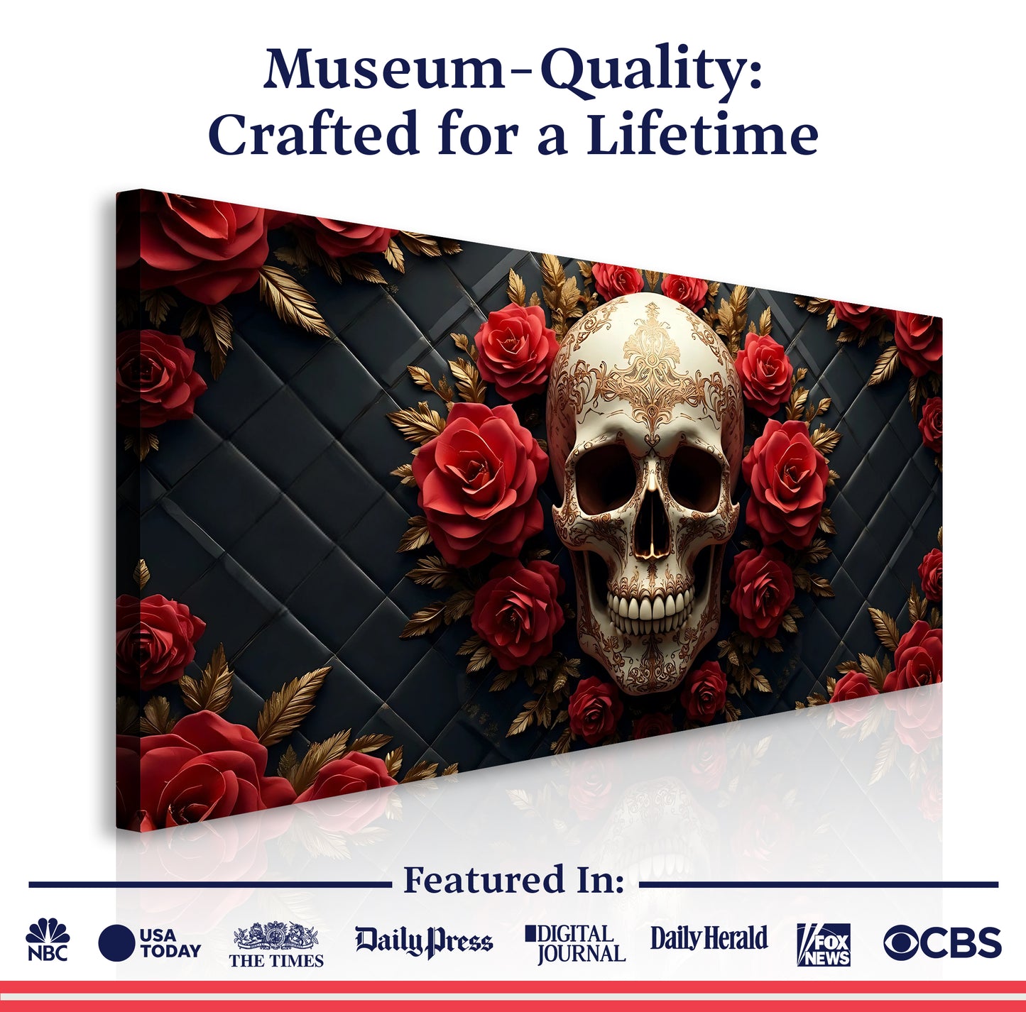 3D Vintage Skull Wall Art VI