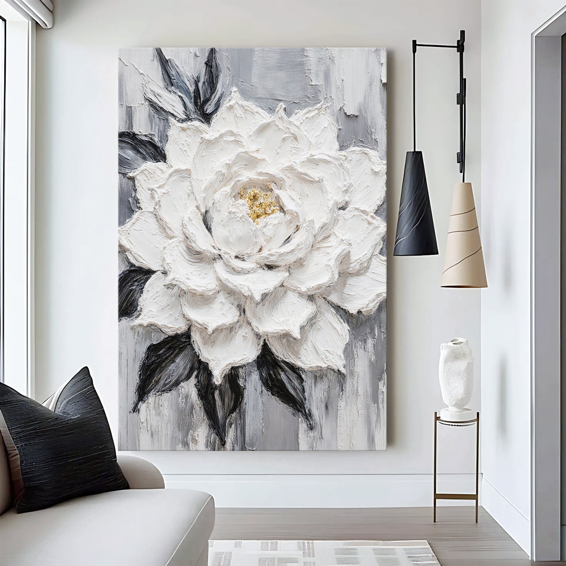 Black and White Floral Wall Art